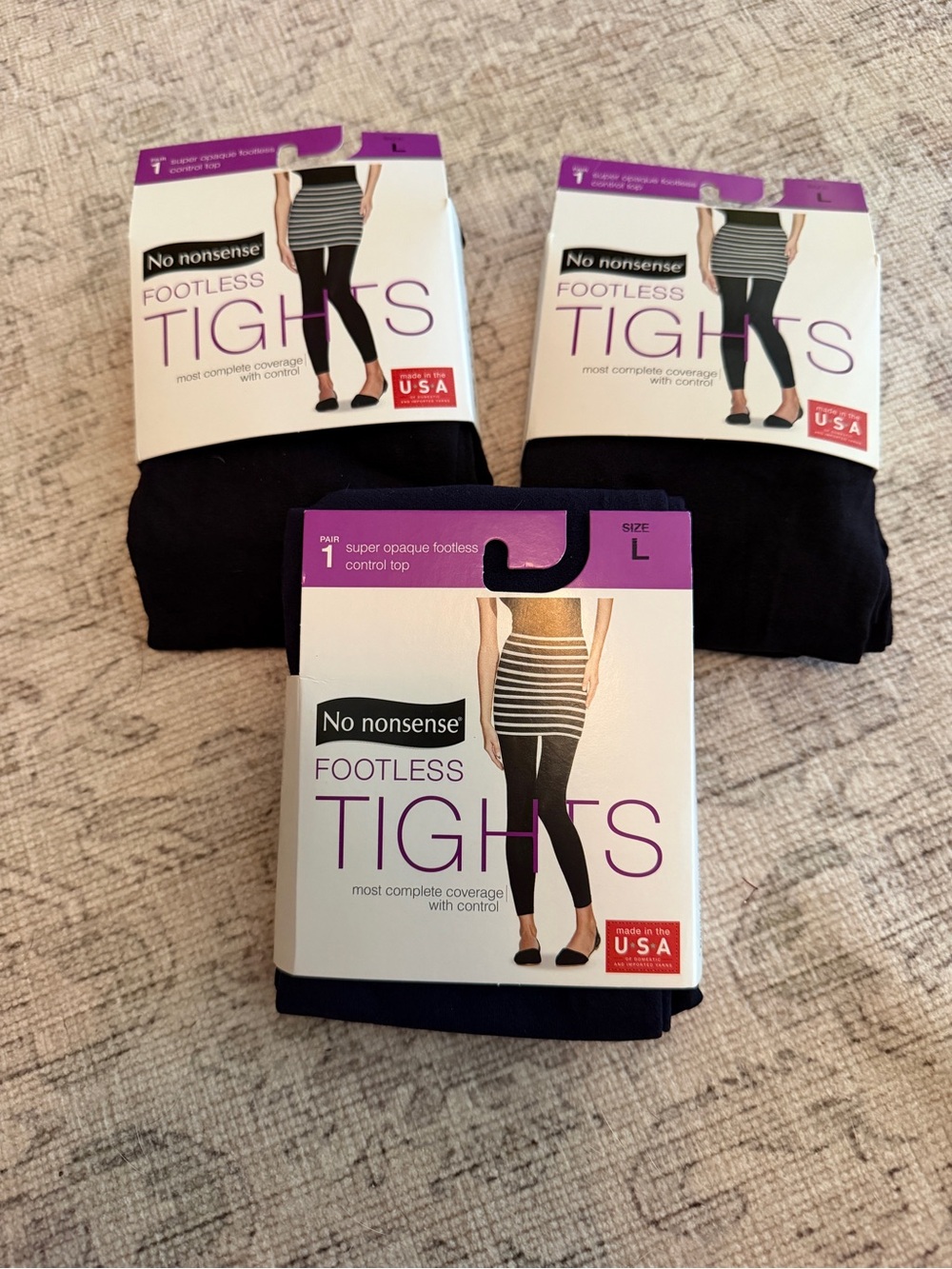 No nonsense Women's Footless Tights - Black and navy
